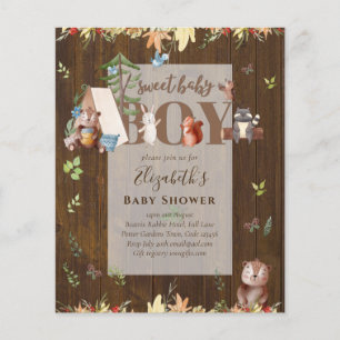 Adorable Woodland Bären Camping Boys Babydusche in Flyer