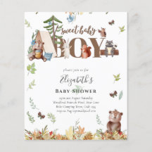 Adorable Woodland Bären Camping Boys Babydusche in