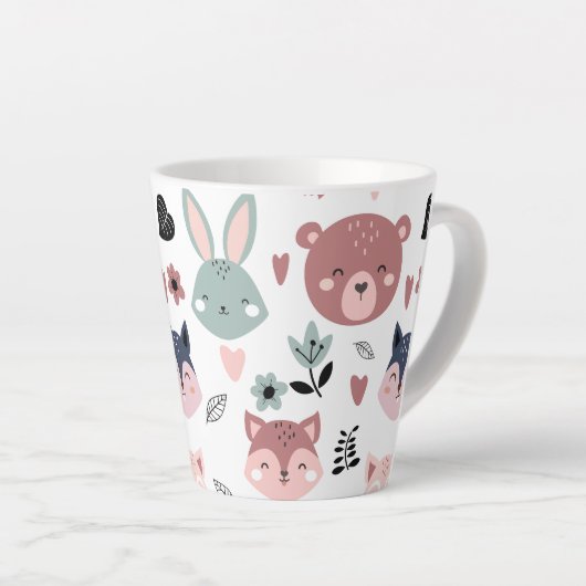 Adorable Woodland Creatures With Hearts Milchtasse (Rechte Ecke)
