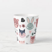 Adorable Woodland Creatures With Hearts Milchtasse (Vorderseite)