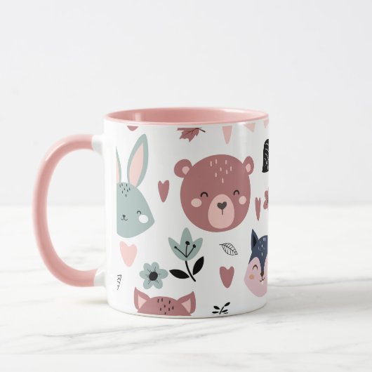 Adorable Woodland Creatures With Hearts Tasse (Links)