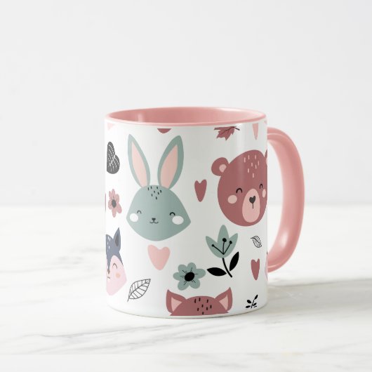 Adorable Woodland Creatures With Hearts Tasse (VorderseiteRechts)