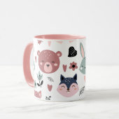Adorable Woodland Creatures With Hearts Tasse (Vorderseite Links)