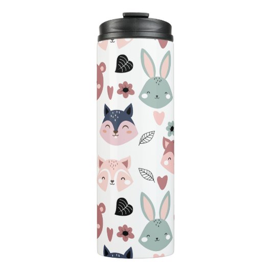 Adorable Woodland Creatures With Hearts Thermosbecher (Vorderseite)