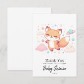 Adorable Woodland Fox Kinderdusche Dankeskarte (Vorne/Hinten)