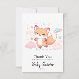 Adorable Woodland Fox Kinderdusche Dankeskarte
