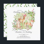 Adorable Woodland Friends Girls 1. Geburtstag Einladung<br><div class="desc">Super niedliche Waldfreunde im Wasserfarbenwald Geburtstagsfeier mit dem süßesten Hirsch,  Eichhörnchen,  Fuchs,  Hasen,  Raccoon & Bär. Kann auch für den 2.,  3. und 4. Geburtstag genutzt werden.</div>