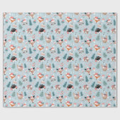 Adorable Woodland Weihnachtstiermuster Geschenkpapier (Flach)