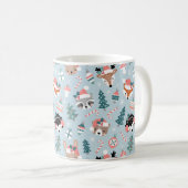 Adorable Woodland Weihnachtstiermuster Kaffeetasse (VorderseiteRechts)