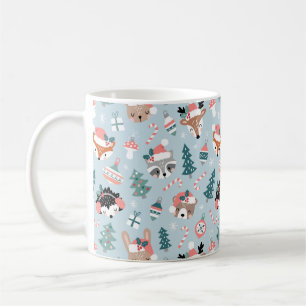 Adorable Woodland Weihnachtstiermuster Kaffeetasse