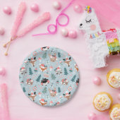 Adorable Woodland Weihnachtstiermuster Pappteller (Party)