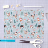 Adorable Woodland Weihnachtstiermuster Seidenpapier (Handwerk)