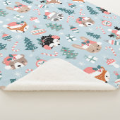 Adorable Woodland Weihnachtstiermuster Sherpadecke (3/4)