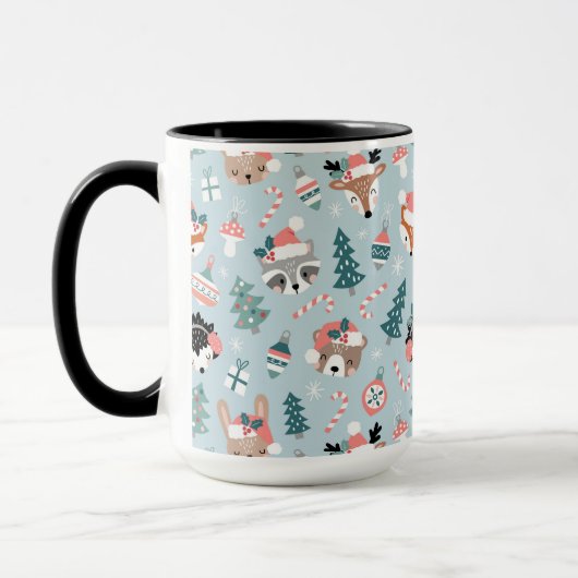 Adorable Woodland Weihnachtstiermuster Tasse (Links)