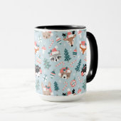 Adorable Woodland Weihnachtstiermuster Tasse (VorderseiteRechts)
