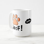 Adorable Woof Dog Liebhaber Kaffee Tasse (Vorderseite Links)
