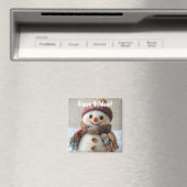 Adorable Wool Snowman mit Hat & Scarf Design Magnet (In Situ (Geschirrspüler))
