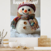 Adorable Wool Snowman mit Hat & Scarf Design Poster (Küche)