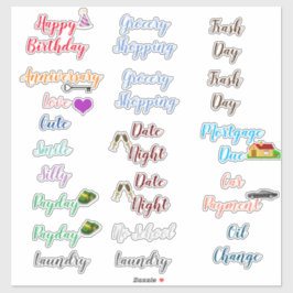 Adorable Worte für Planer / Kalendaraufkleber Aufkleber