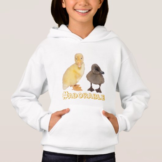 Adorable Yellow and Gray Baby Duck Fotos Hoodie (Vorderseite)