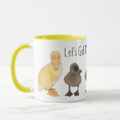 Adorable Yellow and Gray Ducklings Fotografie Tasse (Links)
