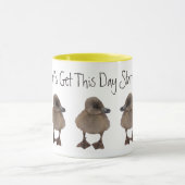 Adorable Yellow and Gray Ducklings Fotografie Tasse (Zentrum)