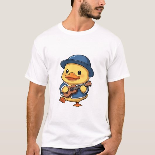 Adorable Yellow Duckling Wearing Blue Hat T-Shirt (Vorderseite)