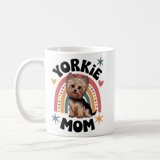 "Adorable Yorkie Mama Artwork for Dog Lovers" Kaffeetasse (Links)