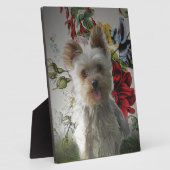 Adorable Yorkie und Rose Foto Malgeschenke Fotoplatte (Seite)