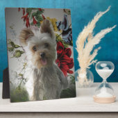 Adorable Yorkie und Rose Foto Malgeschenke Fotoplatte (Seite)