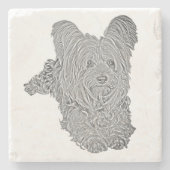 Adorable Yorkshire Terrier B&W Marble Untersetzer (Vorderseite)