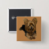Adorable Yorkshire Terrier Button Button (Vorne & Hinten)