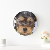 Adorable Yorkshire Terrier Große Wanduhr (Zuhause)