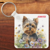 Adorable Yorkshire Terrier Puppy Dog Schlüsselanhänger (Vorderseite)