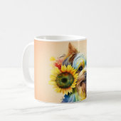 Adorable Yorkshire Terrier Sunflower Kaffeetasse (Vorderseite Links)
