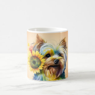 Adorable Yorkshire Terrier Sunflower Kaffeetasse