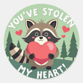 Adorable 'You ve gestohlen My Heart!' Raccoon Vale Runder Aufkleber
