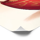 Adorable Zebra Angel Eating Ramen Poster (Ecke)