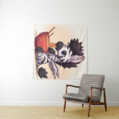 Adorable Zebra Angel Eating Ramen Tapestry Wandteppich (Beispiel (Horizontal))