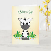 Adorable Zebra Baby Dusche Glückwunschkarte Karte (Gelbe Blume)