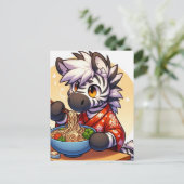 Adorable Zebra Eating Ramen Postkarte (Stehend Vorderseite)