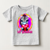 Adorable Zebra Holding Herz Baby T-shirt (Vorderseite)