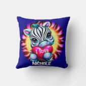 Adorable Zebra Holding Herz Kissen (Rückseite)