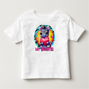 Adorable Zebra "I Liebe my grauntie" Kleinkind T-shirt