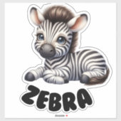 Adorable Zebra - Kinderzimmer Aufkleber (Blatt)