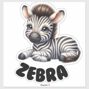 Adorable Zebra - Kinderzimmer Aufkleber