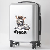Adorable Zebra - Kinderzimmer Aufkleber (Koffer)