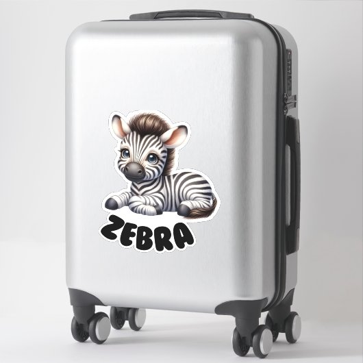 Adorable Zebra - Kinderzimmer Aufkleber (Koffer)