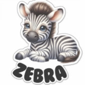Adorable Zebra - Kinderzimmer Aufkleber (Vorderseite)