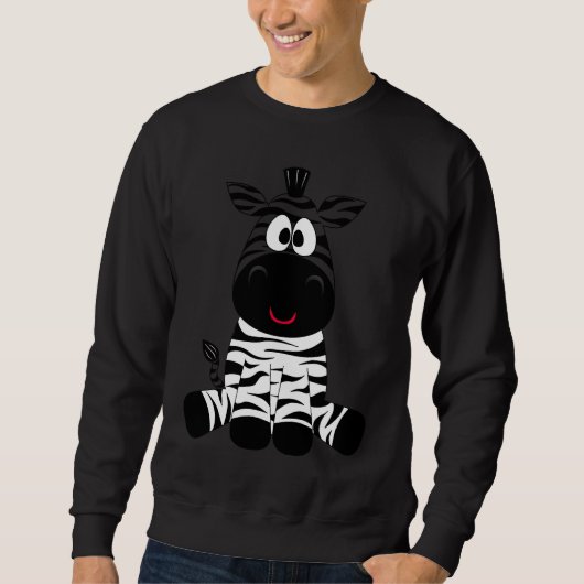 Adorable Zebra Sitting Cute Sweatshirt (Vorderseite)